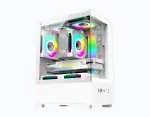 GIGASONIC GS190B/W RGB Gaming PC Casing with 3 RGB Fans & Dual Glass
