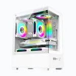 GIGASONIC  GS190B/W RGB Gaming PC Casing with 3 RGB Fans & Dual Glass