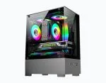GIGASONIC GS190B/W RGB Gaming PC Casing with 3 RGB Fans & Dual Glass - Image 2
