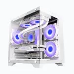 GIGASONIC GS270W Elite Viewflow RGB Gaming PC Casing with 5 RGB Fans & Dual Glass